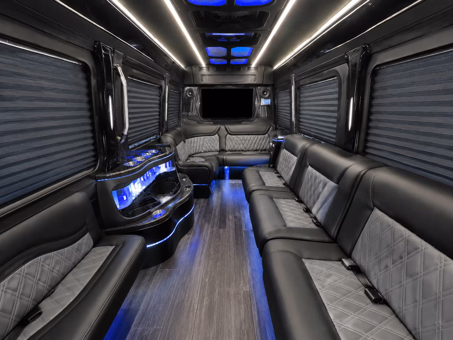 upland 50 passenger party bus interior