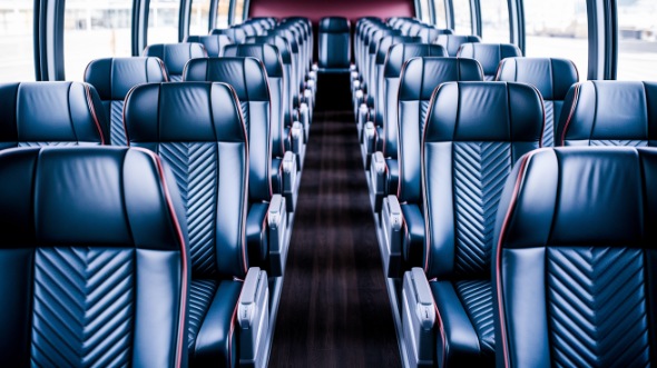 50 passenger charter bus inside montclair