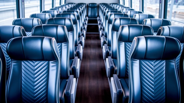 54 passenger charter bus inside montclair